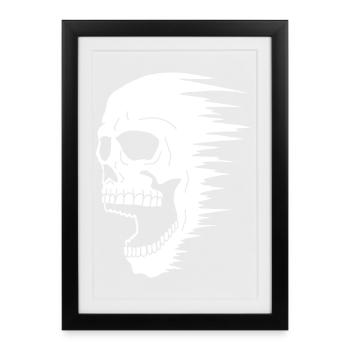 Crâne et vitesse - Affiche encadrée (27 × 37 cm) - noir - Devant