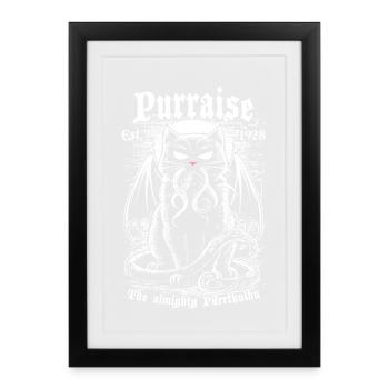 Purraise the almighty Purrthulhu! - Framed poster (27 × 37 cm) - black - Front
