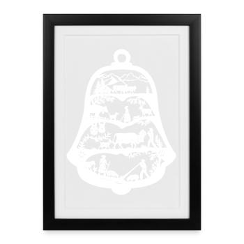 Alpenglocke_white - Affiche encadrée (27 × 37 cm) - noir - Devant