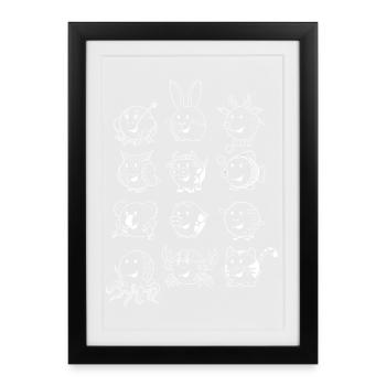 Des animaux sphériques ! - Affiche encadrée (27 × 37 cm) - noir - Devant