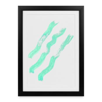 Lignes abstraites - minimalisme - Affiche encadrée (27 × 37 cm) - noir - Devant