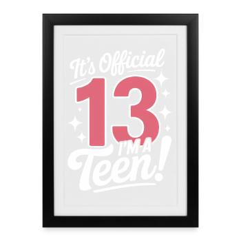 13th birthday teenager gift - Framed poster (27 × 37 cm) - black - Front