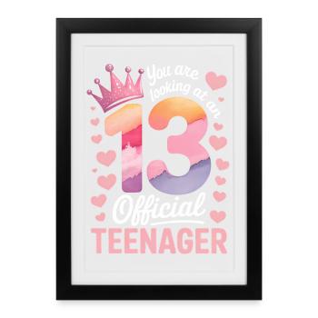 13th birthday teenager gift - Framed poster (27 × 37 cm) - black - Front