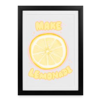 Soda au citron - Affiche encadrée (27 × 37 cm) - noir - Devant