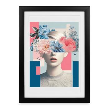 Abstract floral femininity - Framed poster (27 × 37 cm) - black - Front