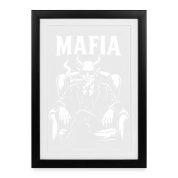 Mafia méphisto fumer Cigare - Affiche encadrée (27 × 37 cm) - noir - Devant