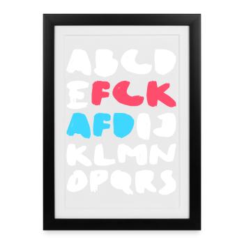 FCK AFD | Conception d’une déclaration politique - Affiche encadrée (27 × 37 cm) - noir - Devant