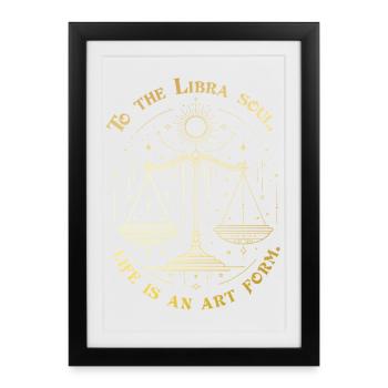 À l’âme de la Balance – Conception du signe astrologique du zodiaque - Affiche encadrée (27 × 37 cm) - noir - Devant