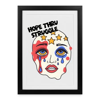 Masque d’espoir à travers la lutte - Affiche encadrée (27 × 37 cm) - noir - Devant
