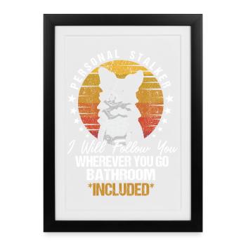 Drôle Border Collie Herding Dog Design Pas d’espace - Affiche encadrée (27 × 37 cm) - noir - Devant