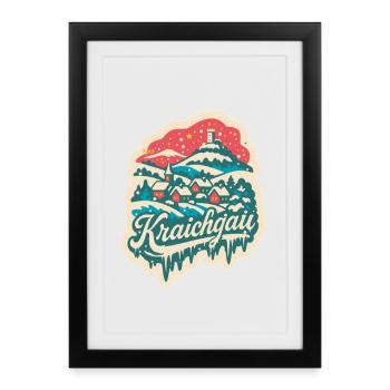 Kraichgau, Bade, Wurtemberg Hiver - Affiche encadrée (27 × 37 cm) - noir - Devant