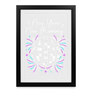 Gender Reveal Réveillon du Nouvel An - Affiche encadrée (27 × 37 cm) - noir - Devant