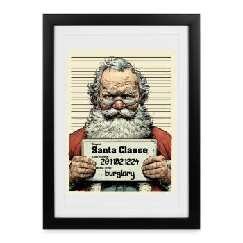 Le Père Noël arrêté - Affiche encadrée (27 × 37 cm) - noir - Devant