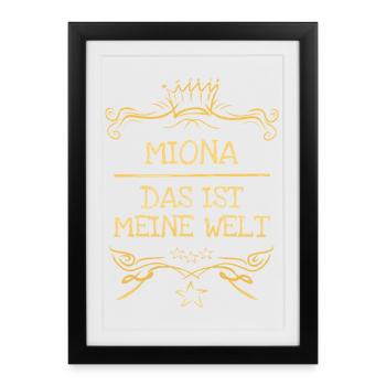 Cadeau pour Miona - Affiche encadrée (27 × 37 cm) - noir - Devant