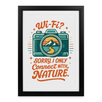 La nature au lieu du Wi-Fi - Affiche encadrée (27 × 37 cm) - noir - Devant