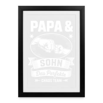 Papa & Sohn Chaos Team Emblem - Framed poster (27 × 37 cm) - black - Front