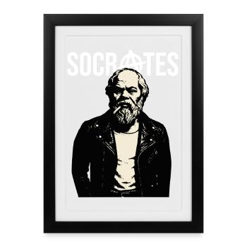 Portrait du rebelle de Socrate - Affiche encadrée (27 × 37 cm) - noir - Devant