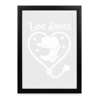 Line Dance Heart Lasso - Framed poster (27 × 37 cm) - black - Front