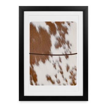 Journal en cuir de vache brun - Affiche encadrée (27 × 37 cm) - noir - Devant