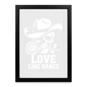 Rose du Crâne en Ligne - Affiche encadrée (27 × 37 cm) - noir - Devant