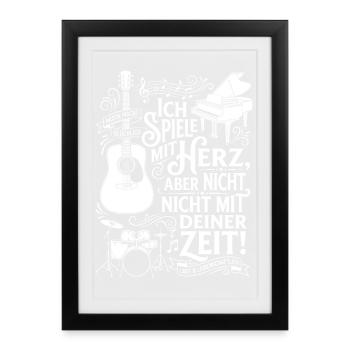 Je joue avec le cœur, pas avec ton temps - Affiche encadrée (27 × 37 cm) - noir - Devant