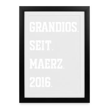Anniversaire : mars 2016 - Affiche encadrée (27 × 37 cm) - noir - Devant