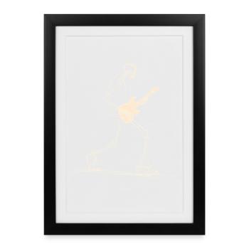 Skeleton guitarist with electric guitar - Framed poster (27 × 37 cm) - black - Front