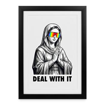 Accepte Ça Mary - Drôle de Mary Sarcastique - Affiche encadrée (27 × 37 cm) - noir - Devant