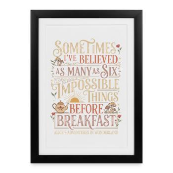 Alice Fantasie Zitat – "Impossible" (Unmöglich) - Framed poster (27 × 37 cm) - black - Front