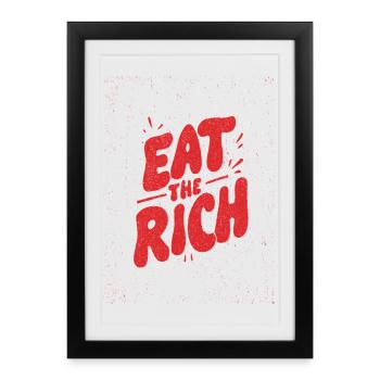 Manger les graffitis riches - Affiche encadrée (27 × 37 cm) - noir - Devant