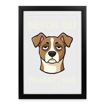 Juste non, le chien dit drôle - Affiche encadrée (27 × 37 cm) - noir - Devant