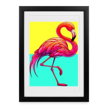 flamingo - Framed poster (27 × 37 cm) - black - Front