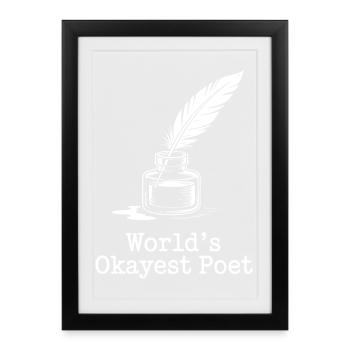 World's Okayest Poet Ink Sketch - Framed poster (27 × 37 cm) - black - Front
