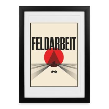 Feldarbeit Retro Plakat Landwirtschaft Acker - Gerahmtes Poster (27 × 37 cm) - Schwarz - Vorne