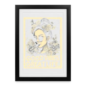 Vibes great Life tattoo - Framed poster (27 × 37 cm) - black - Front