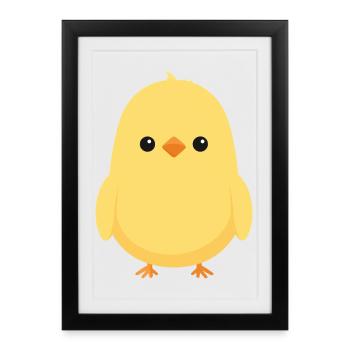 poussin - Affiche encadrée (27 × 37 cm) - noir - Devant