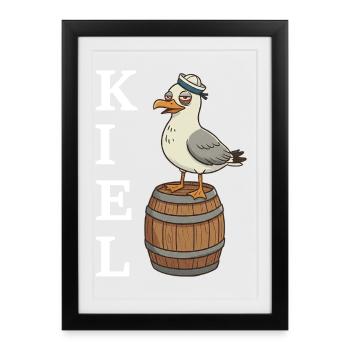 Kiel Seagull - Framed poster (27 × 37 cm) - black - Front