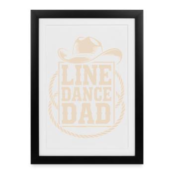 Père de la danse en ligne - Affiche encadrée (27 × 37 cm) - noir - Devant