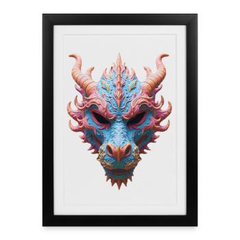 Aurora Dragon Mask - Framed poster (27 × 37 cm) - black - Front