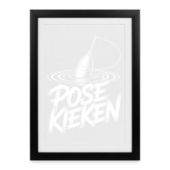 Fishing Pose Humor - Framed poster (27 × 37 cm) - black - Front