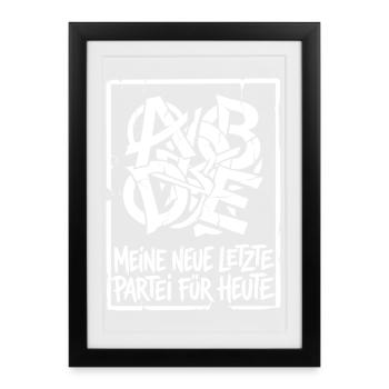 Satire auf die unendlichen Parteineugründugen - Gerahmtes Poster (27 × 37 cm) - Schwarz - Vorne