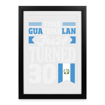 T-shirt Drapeau du Guatemala Fierté & Chapín Maison - Affiche encadrée (27 × 37 cm) - noir - Devant
