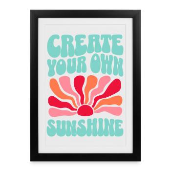 Créez votre propre image ensoleillée - Affiche encadrée (27 × 37 cm) - noir - Devant