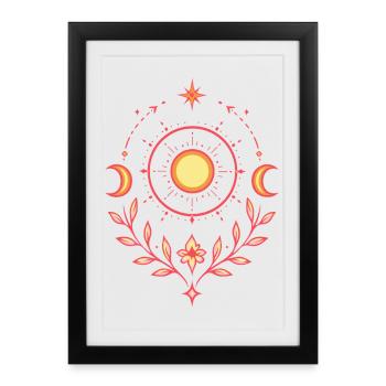 Midsummer Sun – Litha Pagan Design - Framed poster (27 × 37 cm) - black - Front