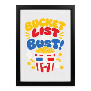 Movies Solve Everything Popcorn - Framed poster (27 × 37 cm) - black - Front