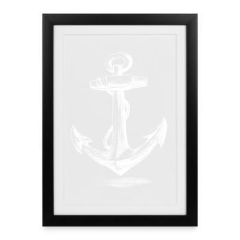 Croquis d’Anchor en gras - Affiche encadrée (27 × 37 cm) - noir - Devant