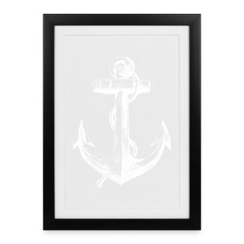 Anchor Rope Nautical Illustration - Framed poster (27 × 37 cm) - black - Front