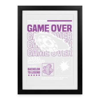 Game Over Conception de la fête de garçon - Affiche encadrée (27 × 37 cm) - noir - Devant