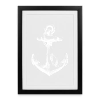White Anchor Emblem - Framed poster (27 × 37 cm) - black - Front