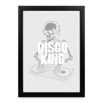 DJ Disco King Skeleton  - Framed poster (27 × 37 cm) - black - Front